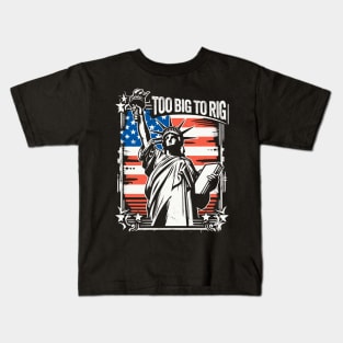 Trump 2024 - TOO BIG TO RIG - Funny Trump Quote US Election Kids T-Shirt